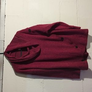 Magenta and Black Cowl Neck Sweater